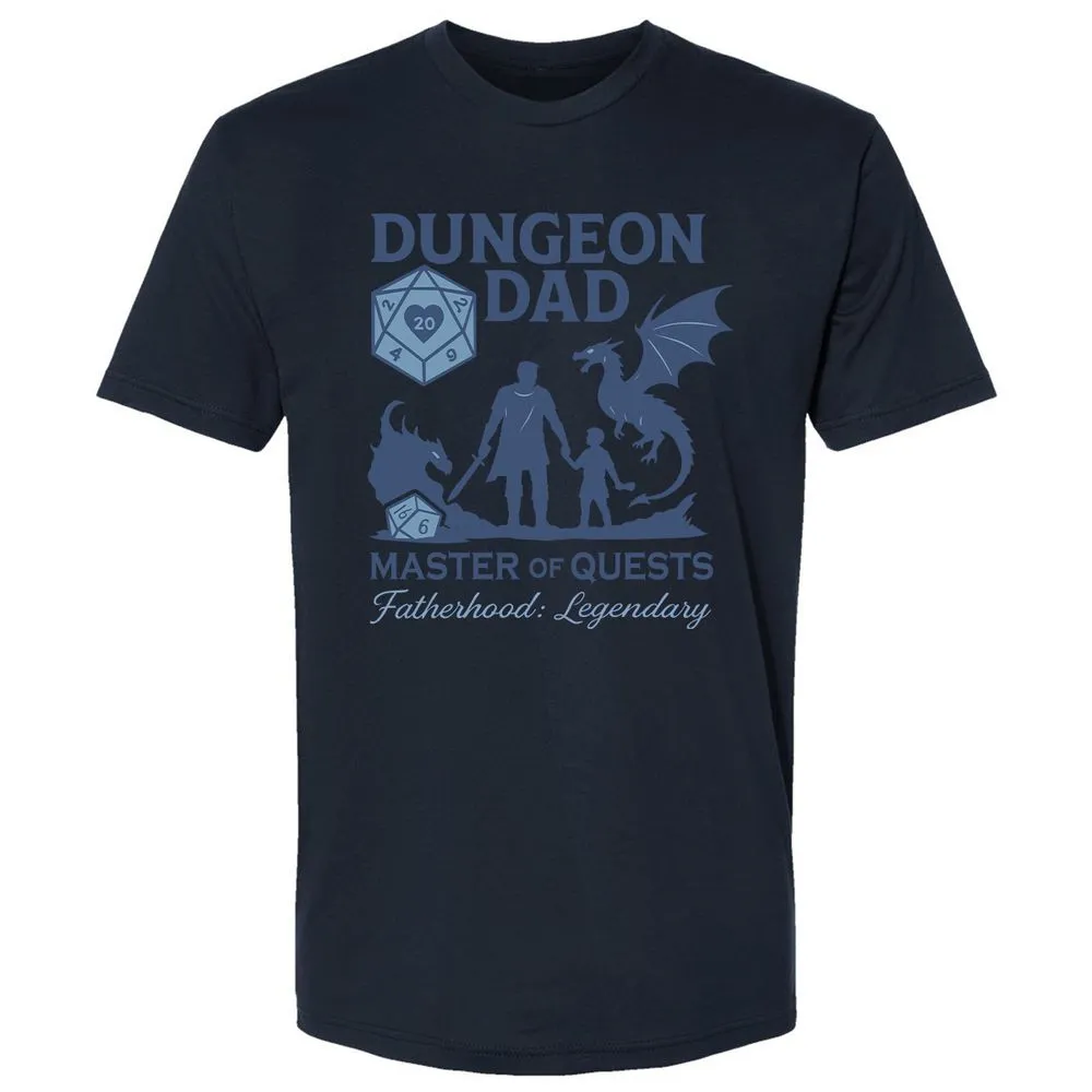 Dungeon Dad Master Of Quests Premium Unisex T-Shirt - Midnight Navy - 14