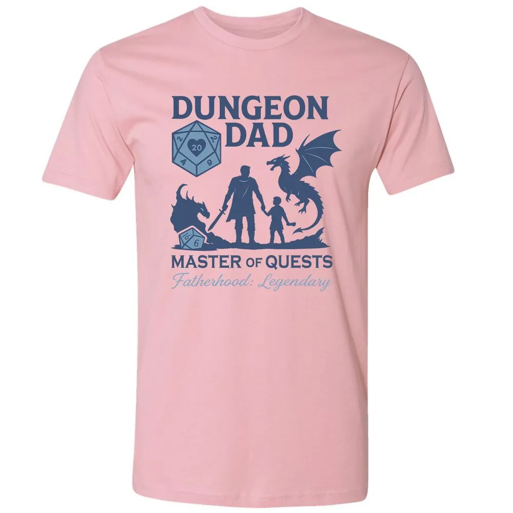 Dungeon Dad Master Of Quests Premium Unisex T-Shirt - Light Pink - 3