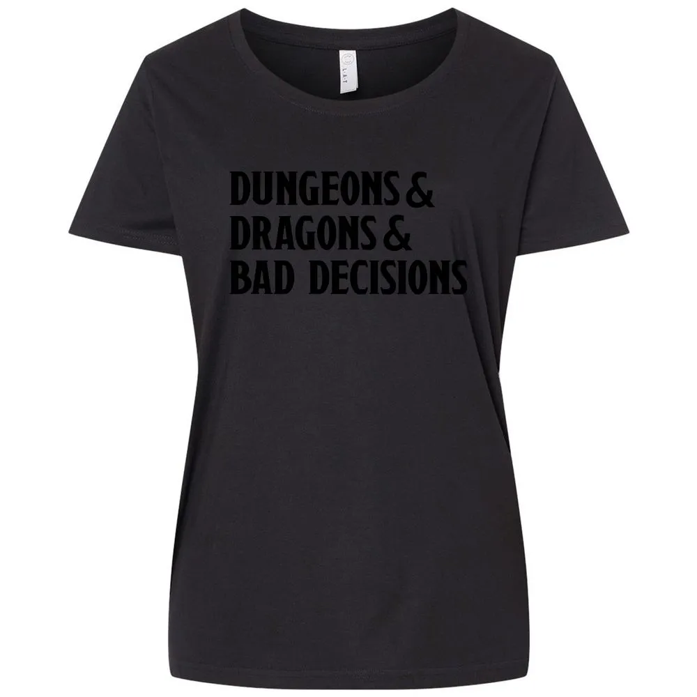 Bad Decisions Ladies Curvy Jersey - Blended Black - 1