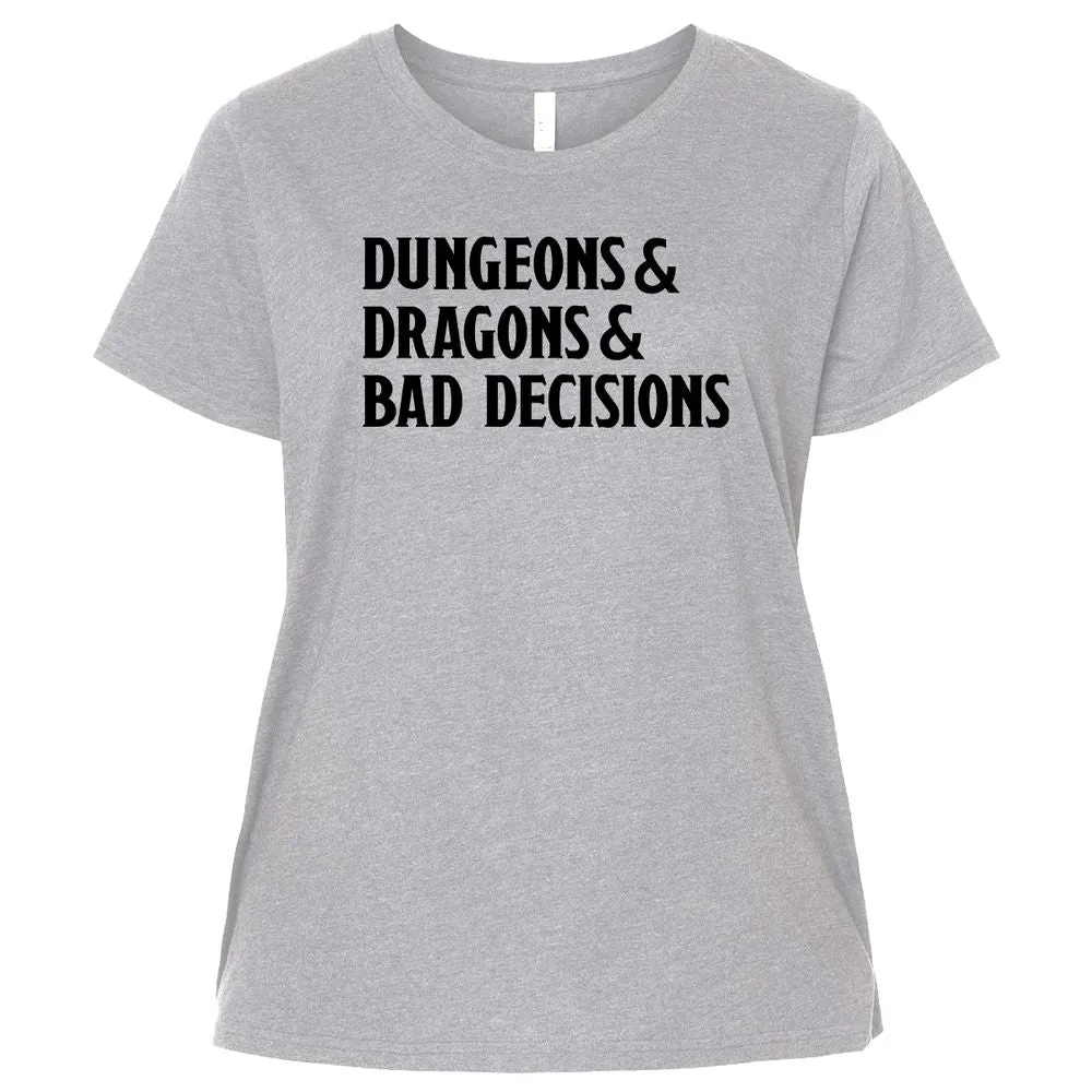 Bad Decisions Ladies Curvy Jersey - Heather - 3