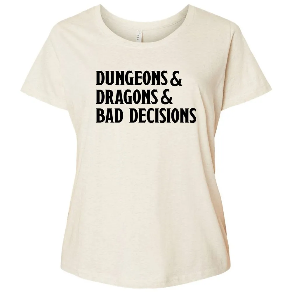 Bad Decisions Ladies Curvy Jersey - Natural Heather - 8