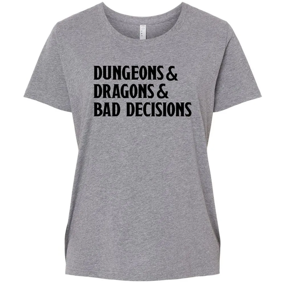 Bad Decisions Ladies Curvy Jersey - Granite Heather - 9