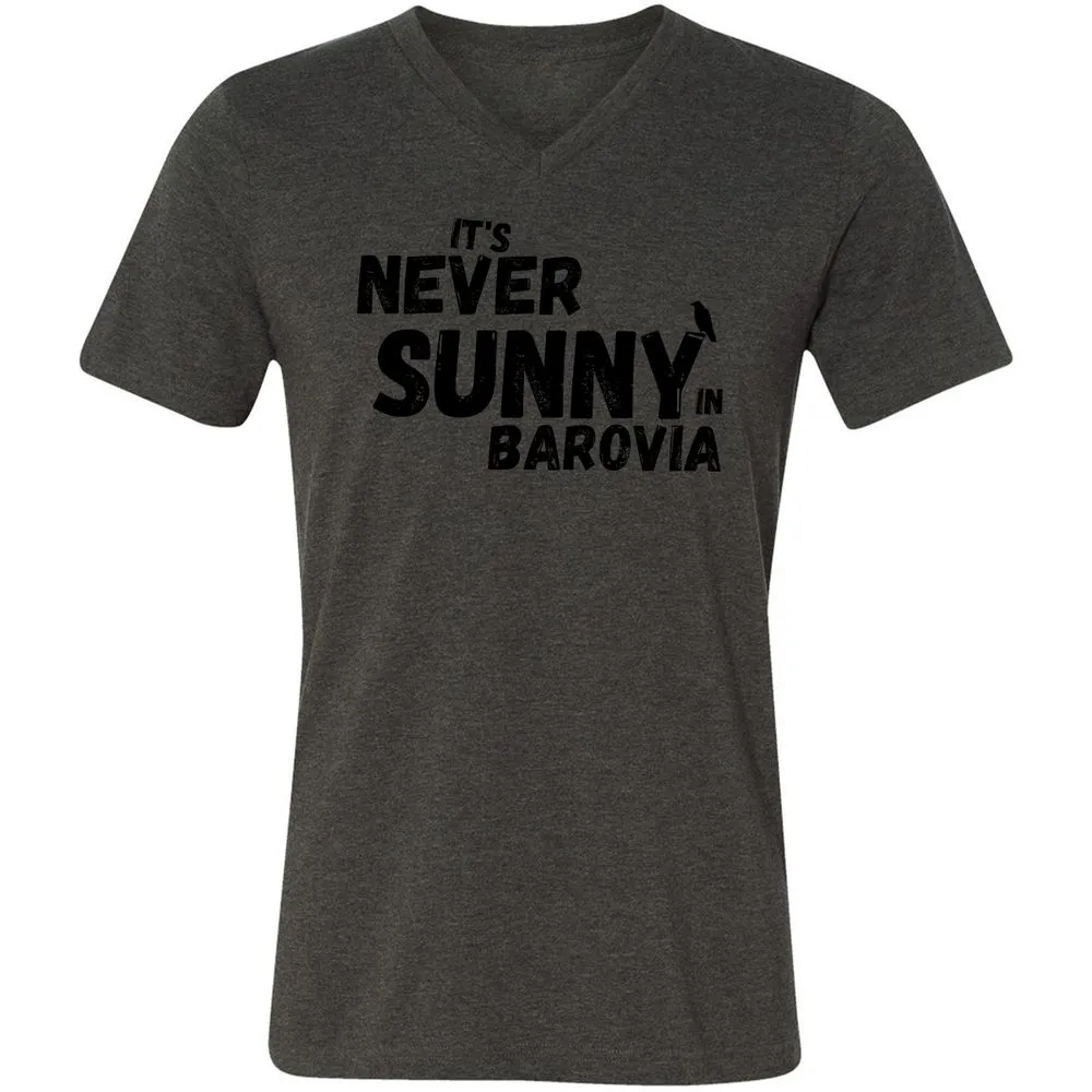 It's Never Sunny In Barovia Unisex V-Neck T-Shirt - Dark Grey Heather - 8
