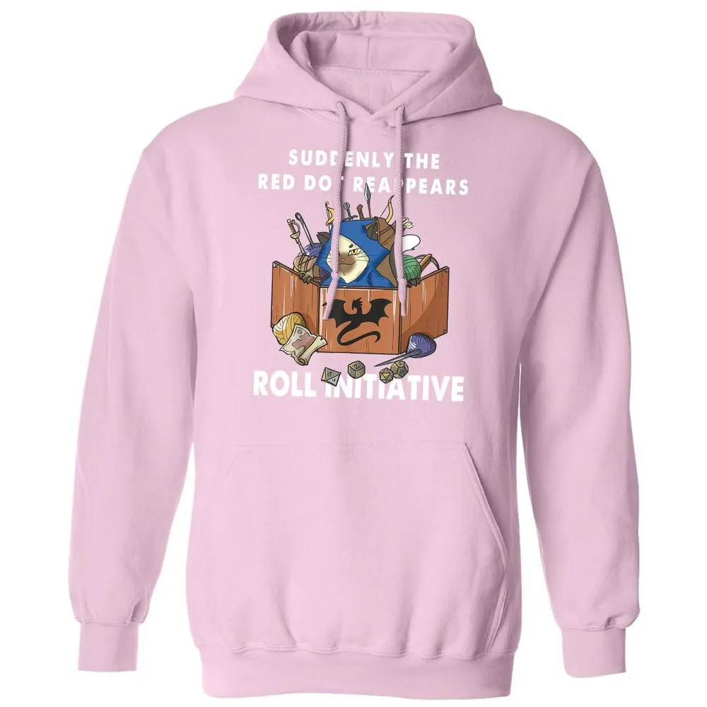Suddenly The Red Dot Reappears Roll Initiative Classic Unisex Hoodie - Light Pink - 3