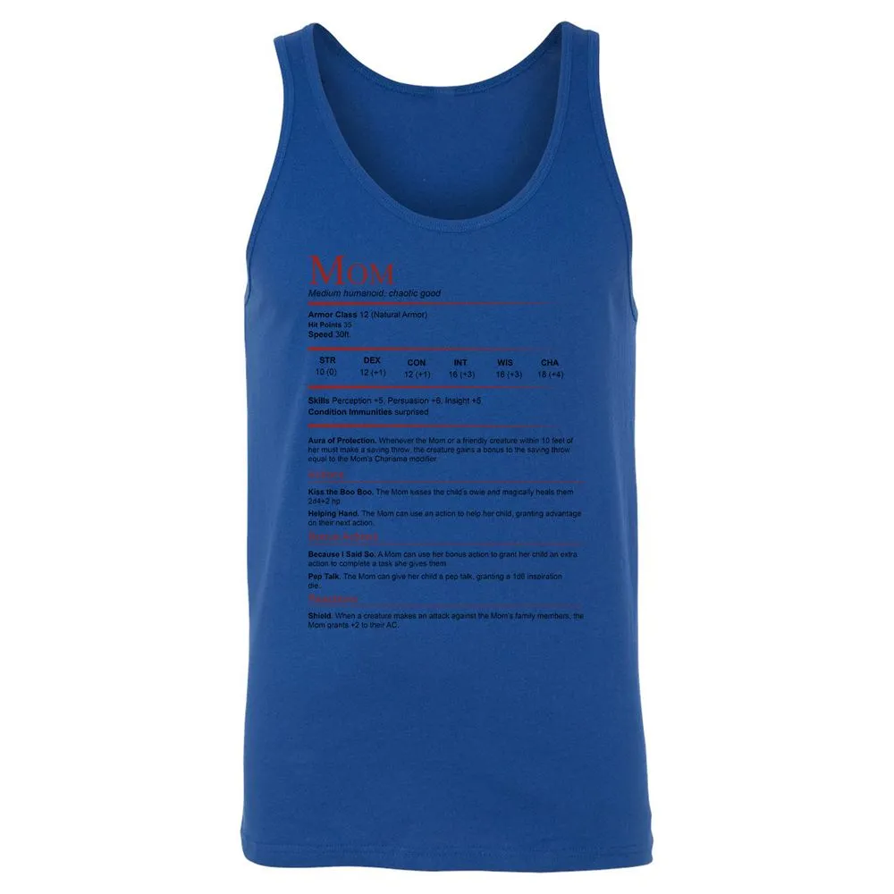 Mom Stats Unisex Jersey Tank - True Royal - 13
