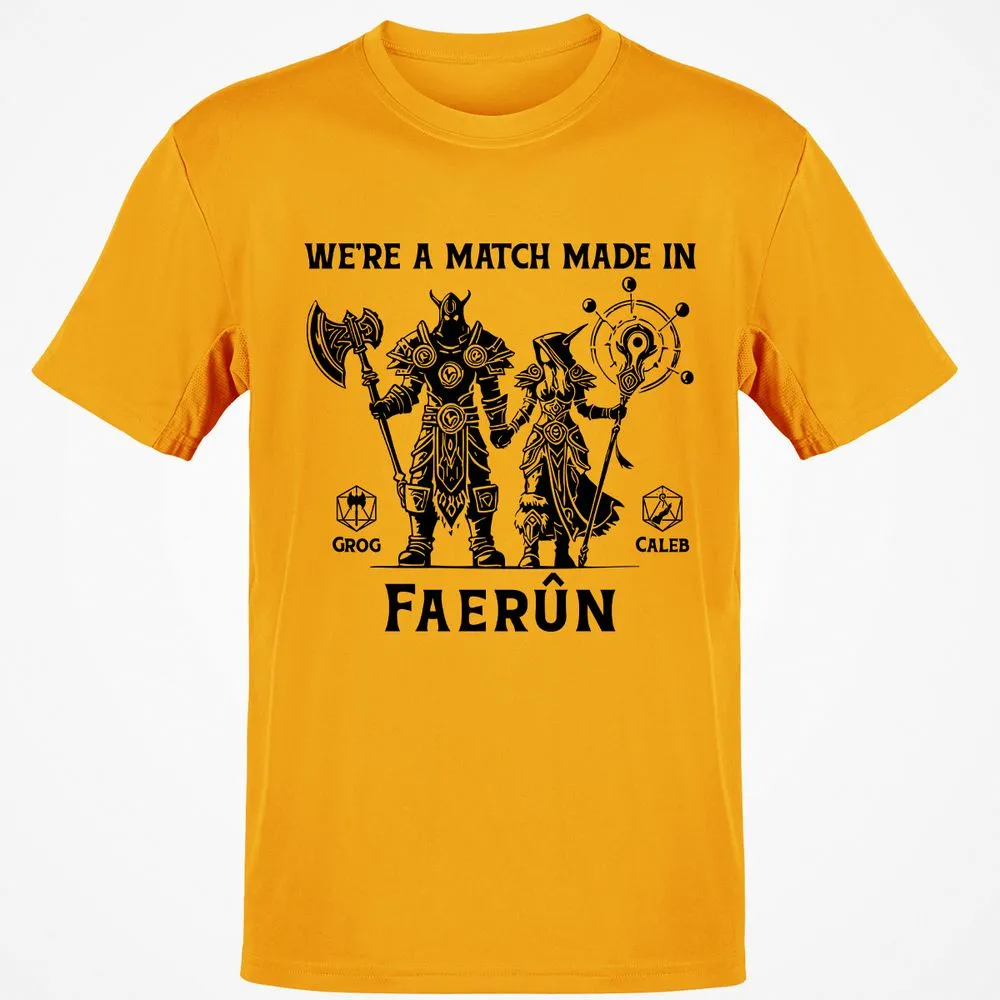 Custom DnD Class Couple Classic Unisex T-Shirt - Gold - 4