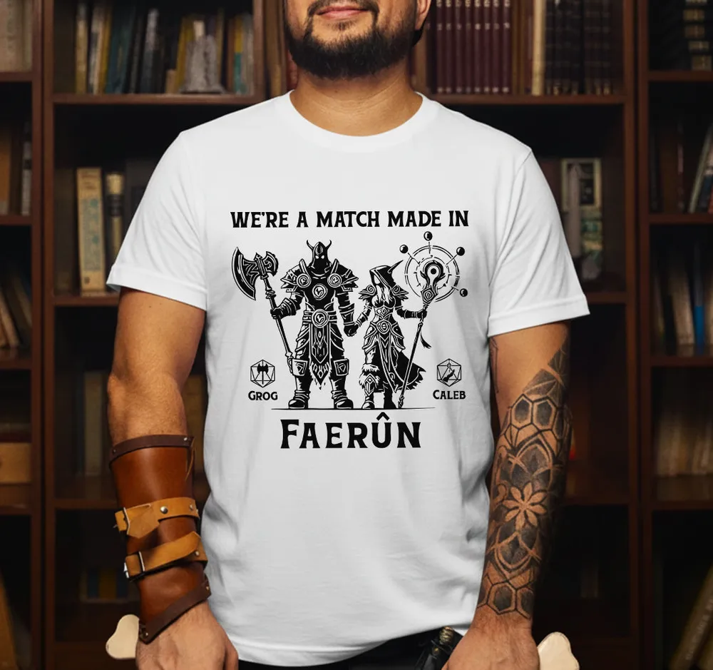Custom DnD Class Couple Classic Unisex T-Shirt - 3