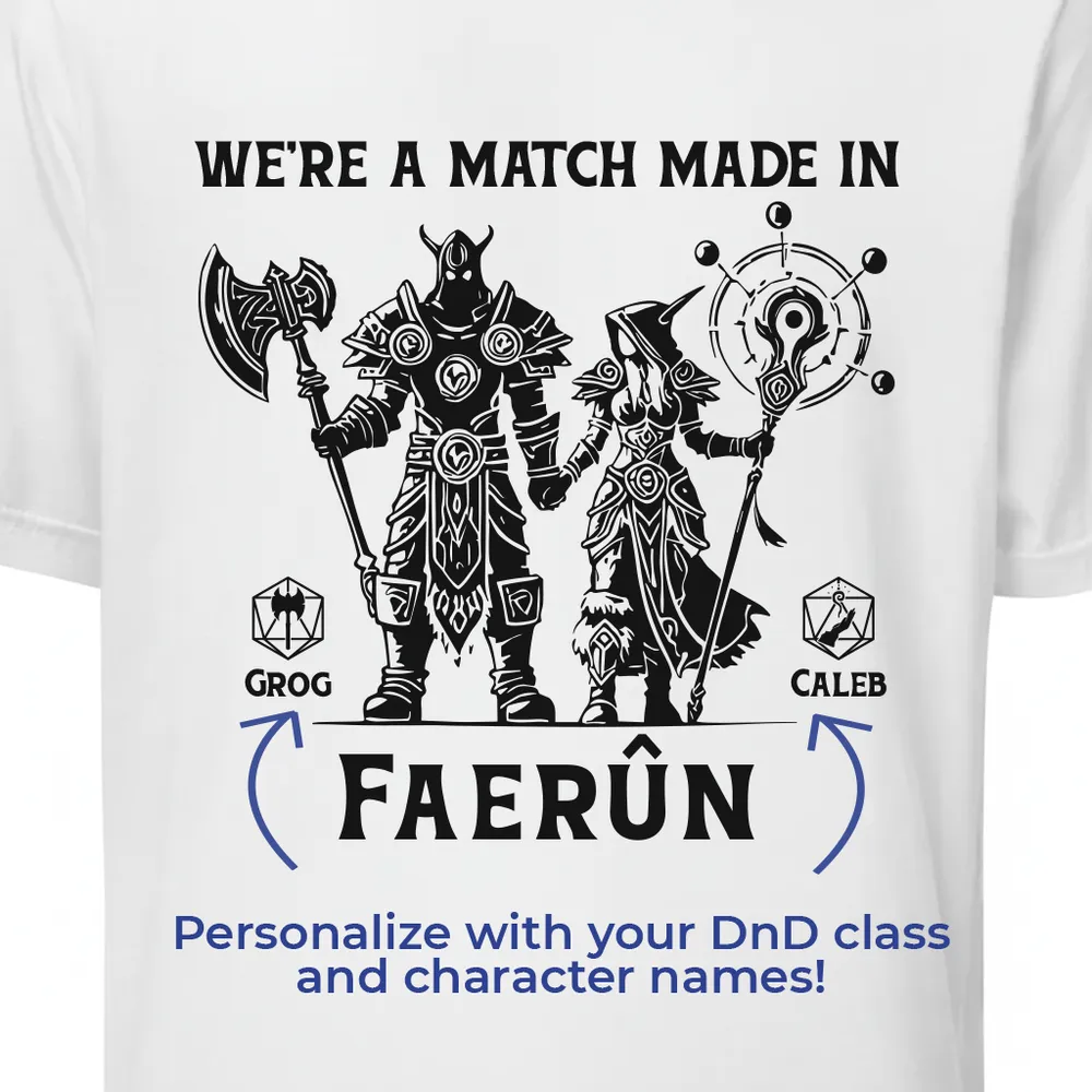 Custom DnD Class Couple Classic Unisex T-Shirt - 2