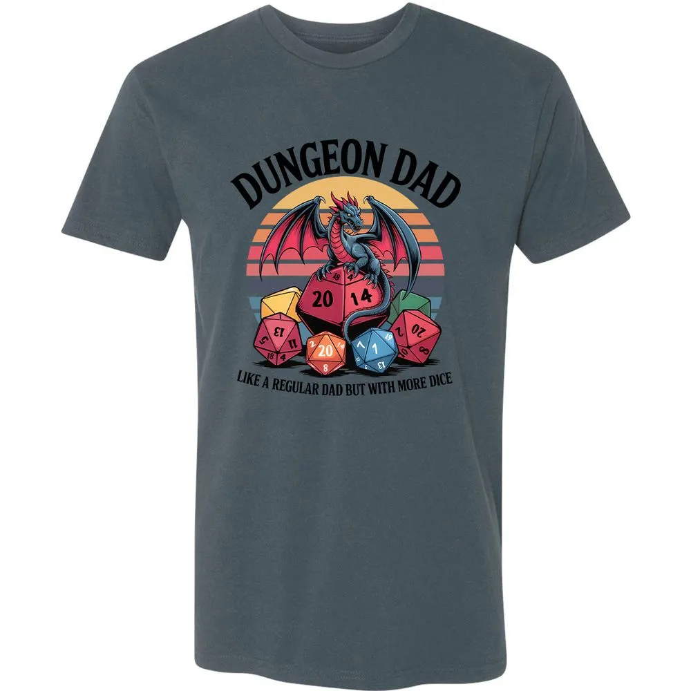 Dungeon Dad With More Dice Premium Unisex T-Shirt - Indigo - 15