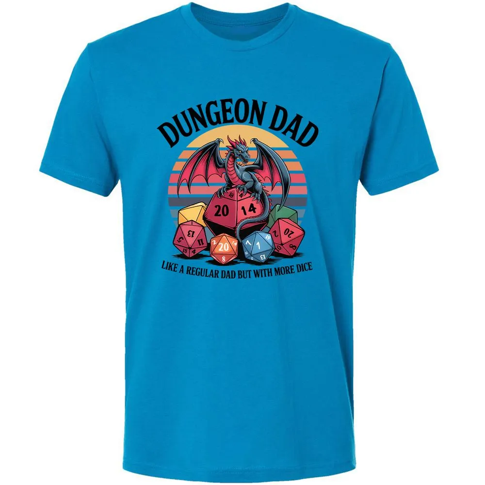 Dungeon Dad With More Dice Premium Unisex T-Shirt - Turquoise - 4