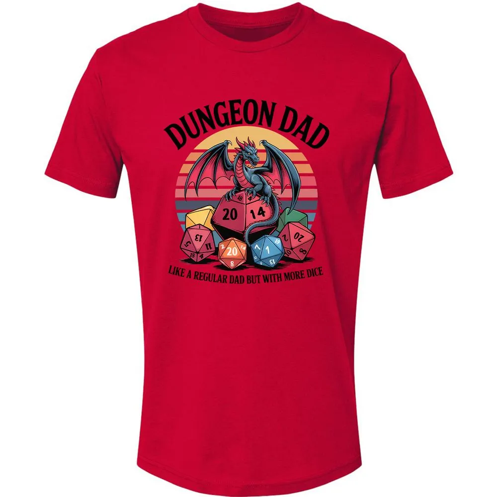 Dungeon Dad With More Dice Premium Unisex T-Shirt - Red - 6