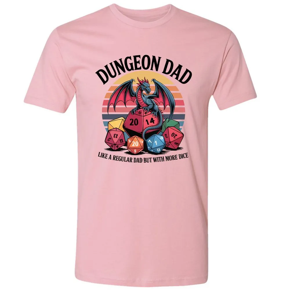 Dungeon Dad With More Dice Premium Unisex T-Shirt - Light Pink - 3