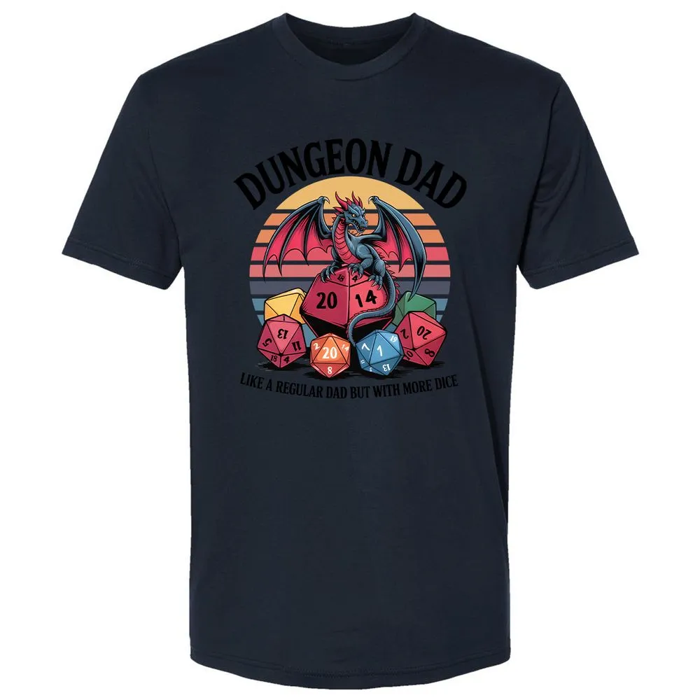Dungeon Dad With More Dice Premium Unisex T-Shirt - Midnight Navy - 14