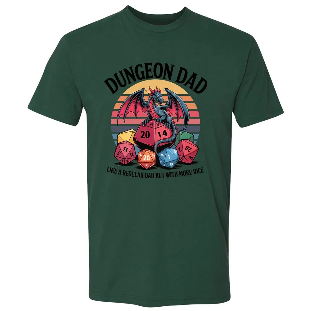 Dungeon Dad With More Dice Premium Unisex T-Shirt - Forest Green - 13