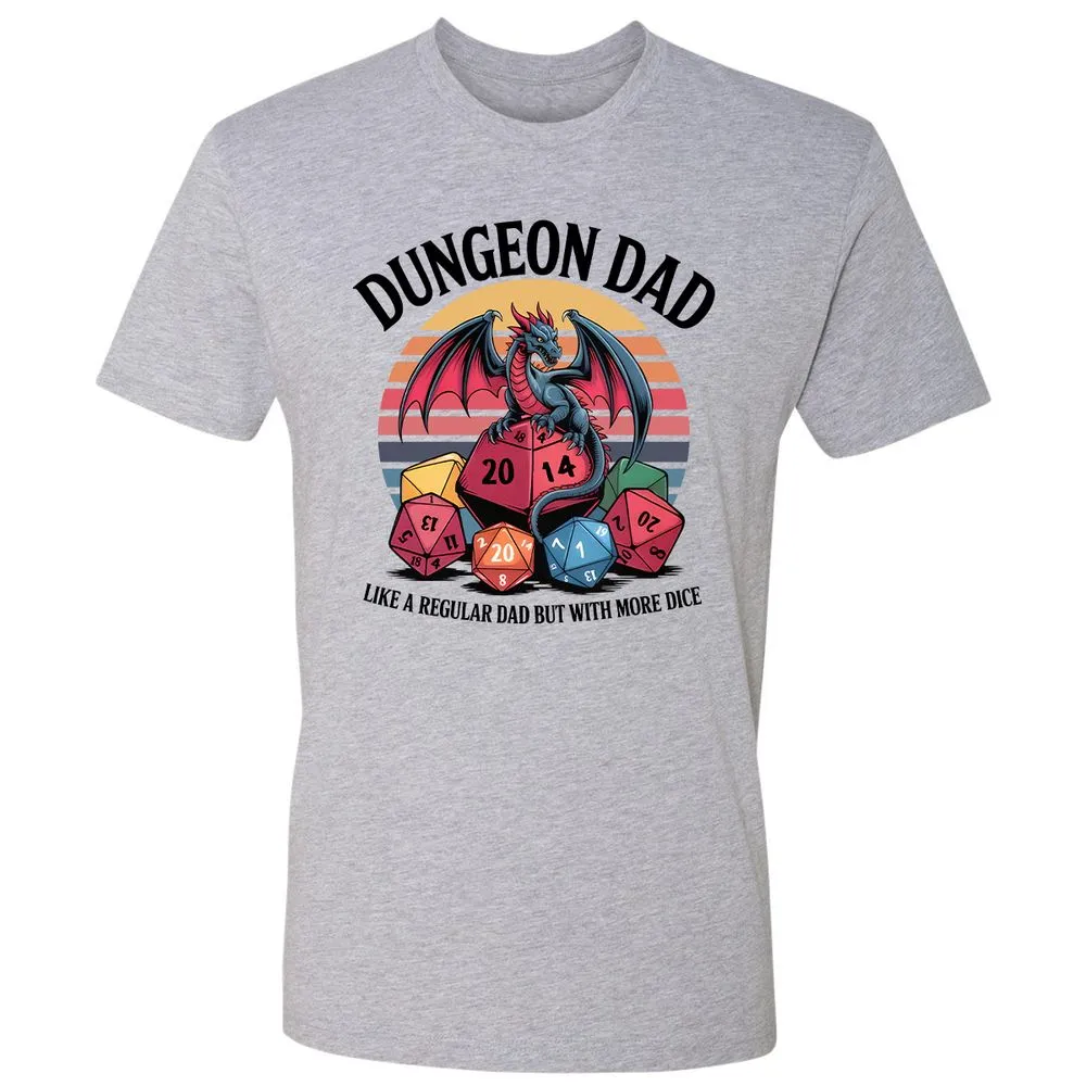 Dungeon Dad With More Dice Premium Unisex T-Shirt - Heather Grey - 9