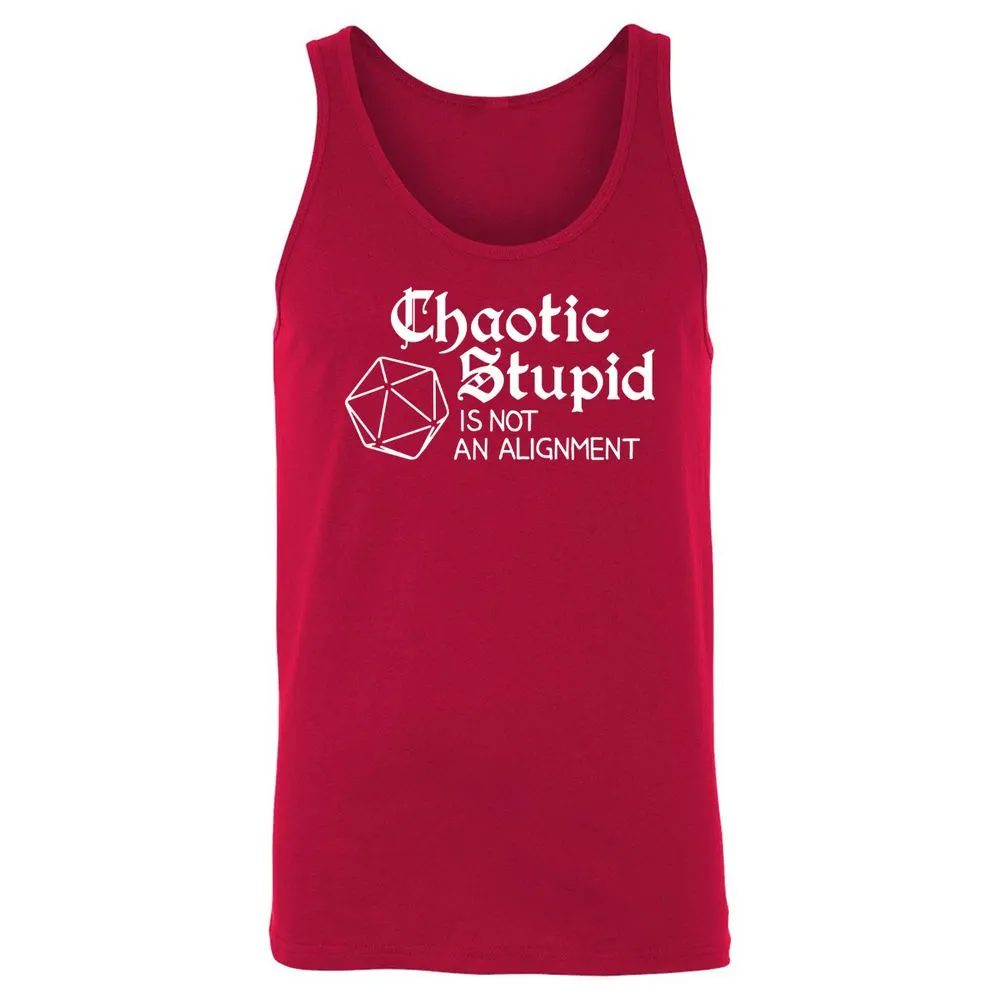Chaotic Stupid Is Not An Alignment Unisex Jersey Tank - Red - 11
