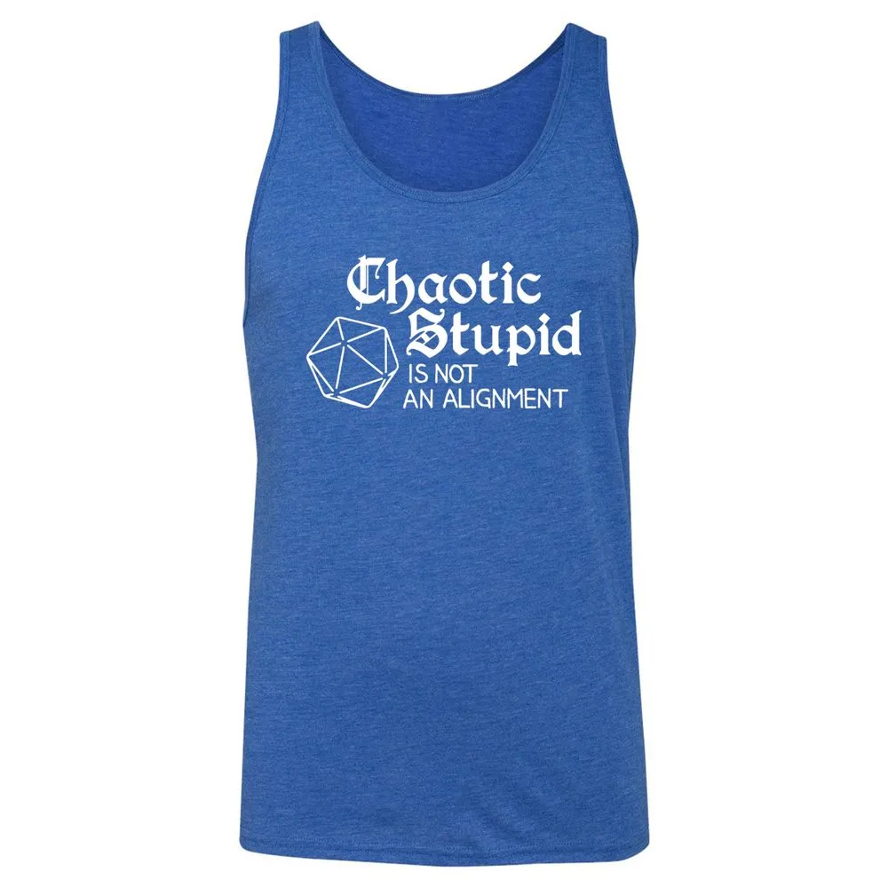 Chaotic Stupid Is Not An Alignment Unisex Jersey Tank - True Royal Triblend - 12