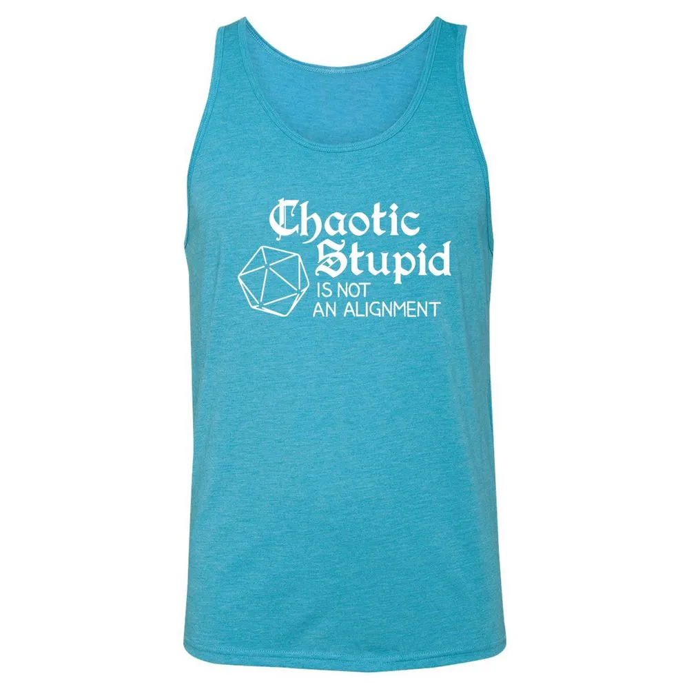 Chaotic Stupid Is Not An Alignment Unisex Jersey Tank - Aqua Triblend - 3