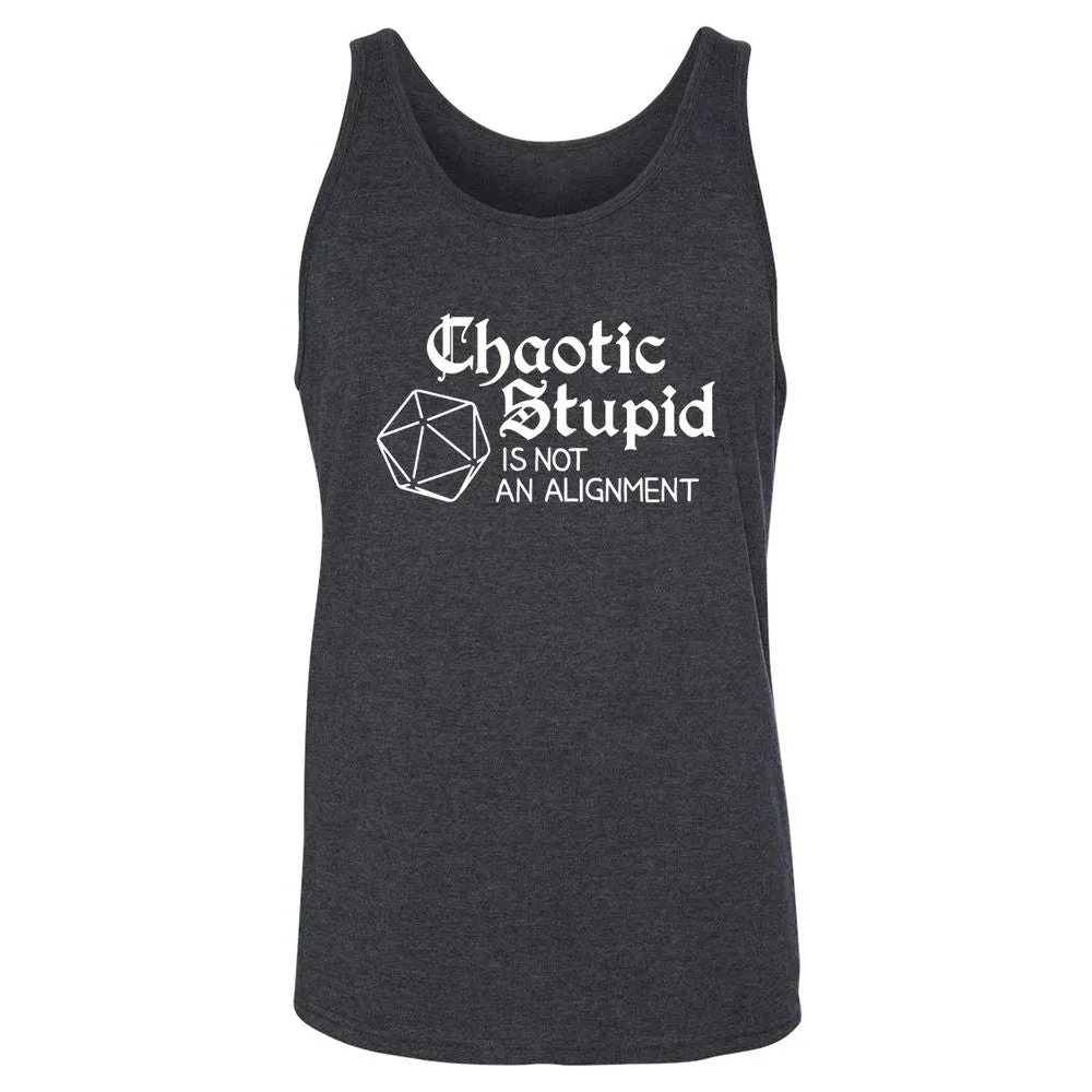Chaotic Stupid Is Not An Alignment Unisex Jersey Tank - Dark Grey Heather - 6