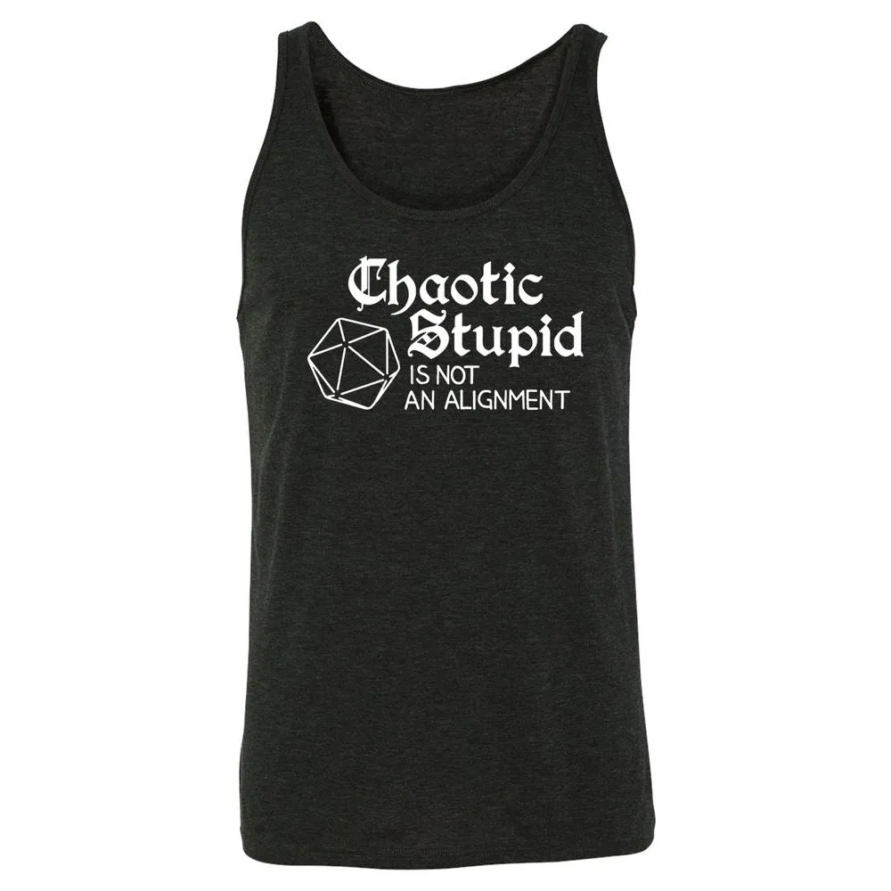 Chaotic Stupid Is Not An Alignment Unisex Jersey Tank - Charcoal Black Triblend - 5
