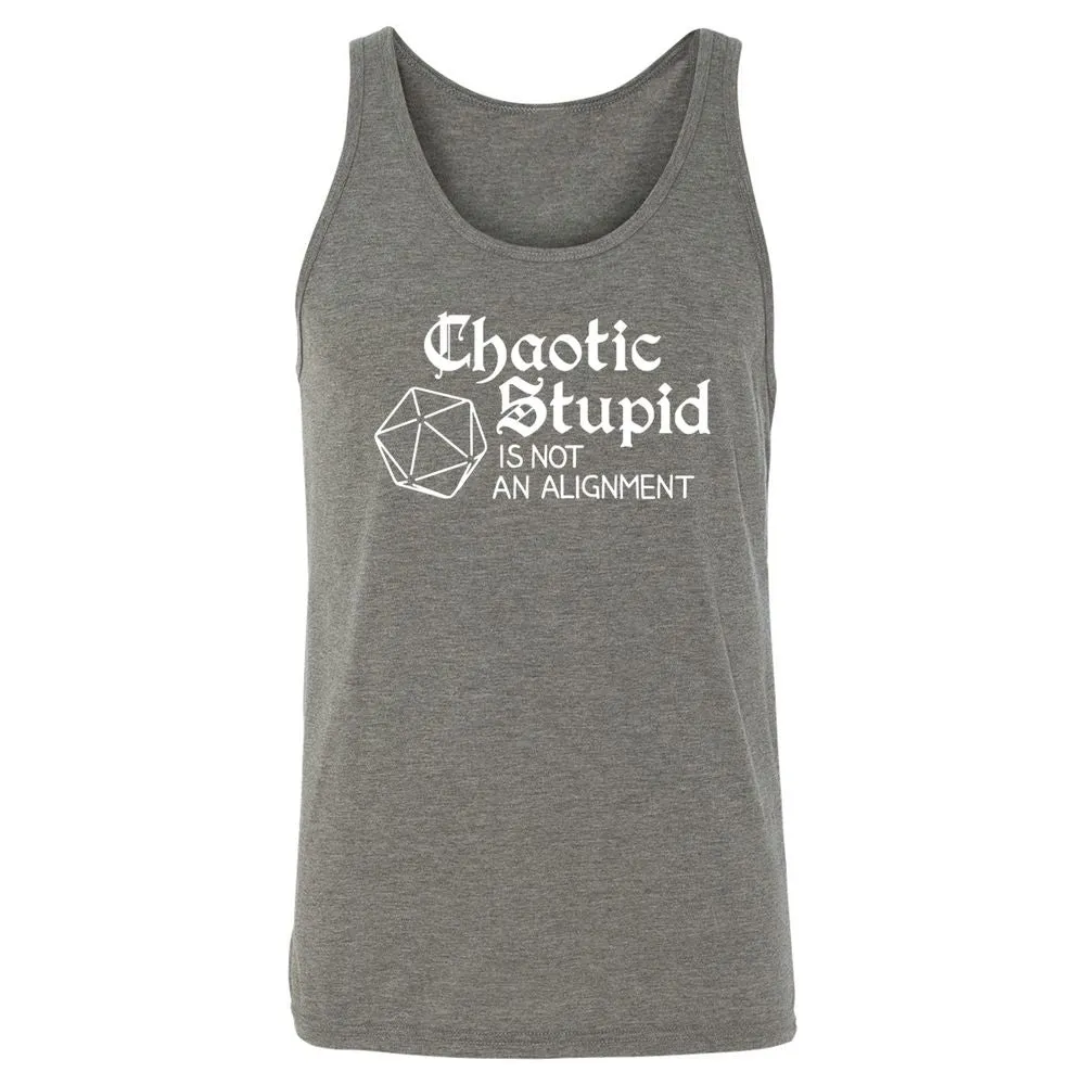 Chaotic Stupid Is Not An Alignment Unisex Jersey Tank - Grey Triblend - 8