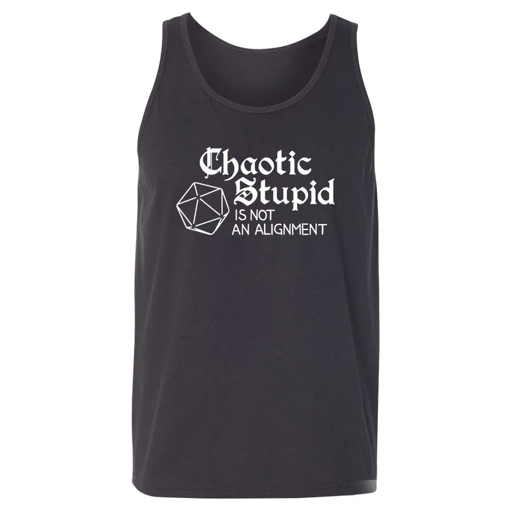 Chaotic Stupid Is Not An Alignment Unisex Jersey Tank - Dark Grey - 7