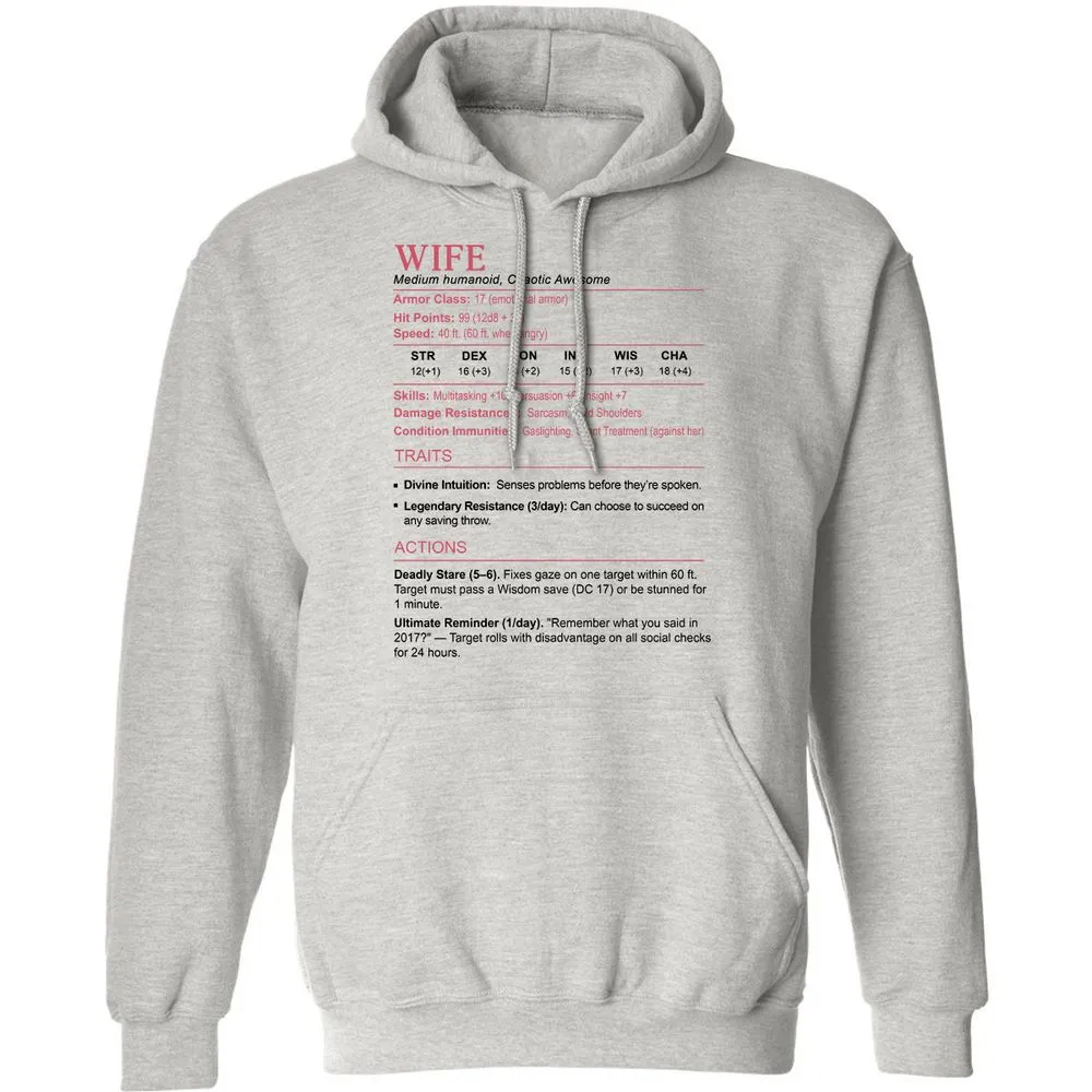 Wife Stats 2 Classic Unisex Hoodie - Ash - 2
