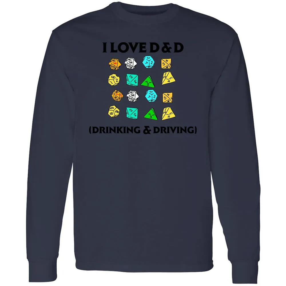 Drinking & Driving Long Sleeve T-Shirt - Navy - 12