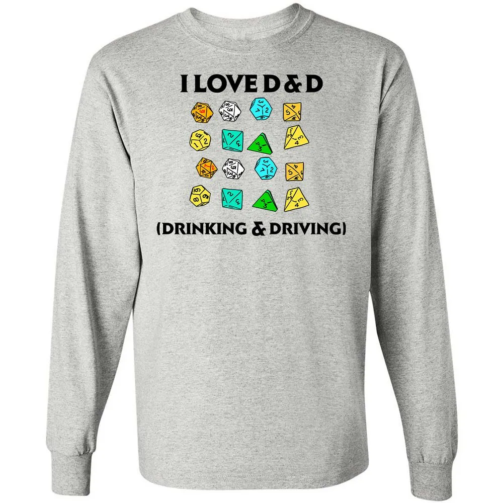 Drinking & Driving Long Sleeve T-Shirt - Ash - 5