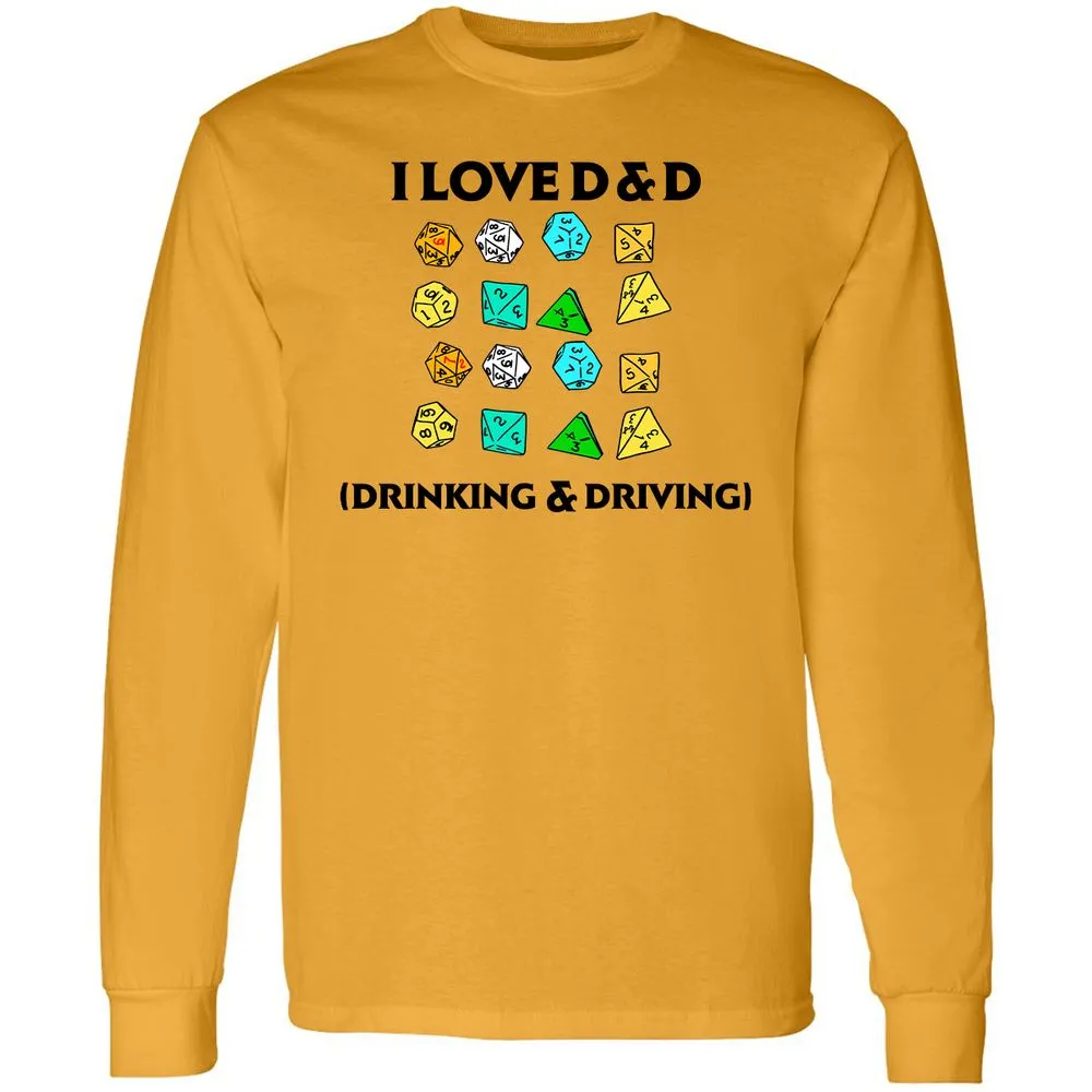 Drinking & Driving Long Sleeve T-Shirt - Gold - 9