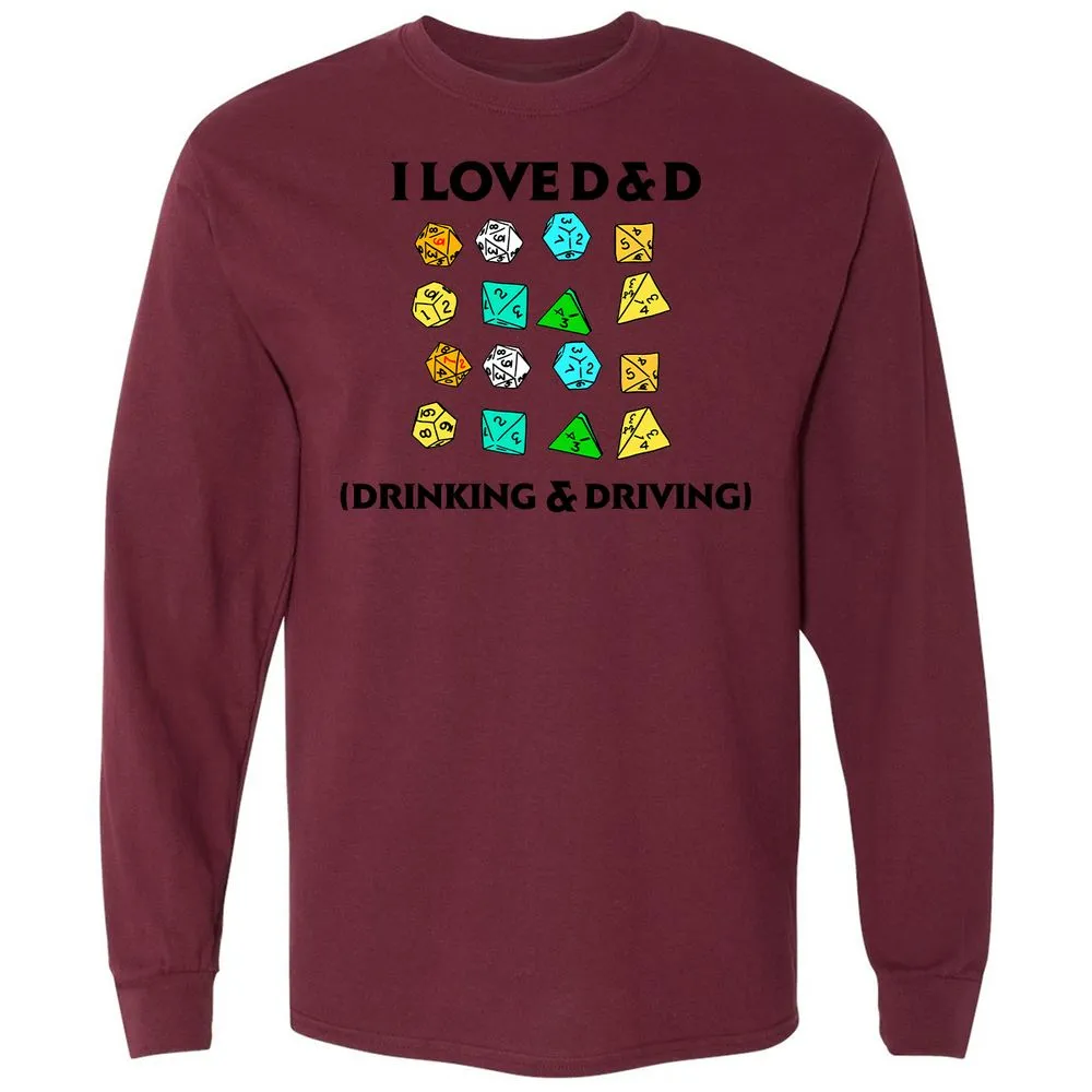 Drinking & Driving Long Sleeve T-Shirt - Maroon - 11