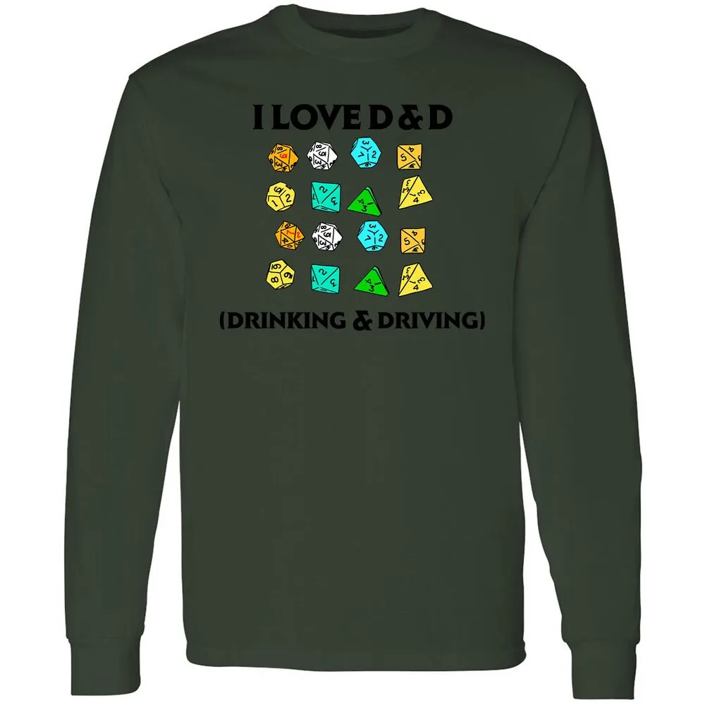 Drinking & Driving Long Sleeve T-Shirt - Forest Green - 8