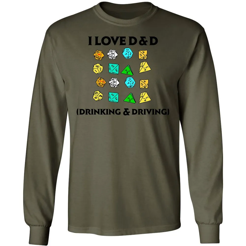 Drinking & Driving Long Sleeve T-Shirt - Military Green - 7