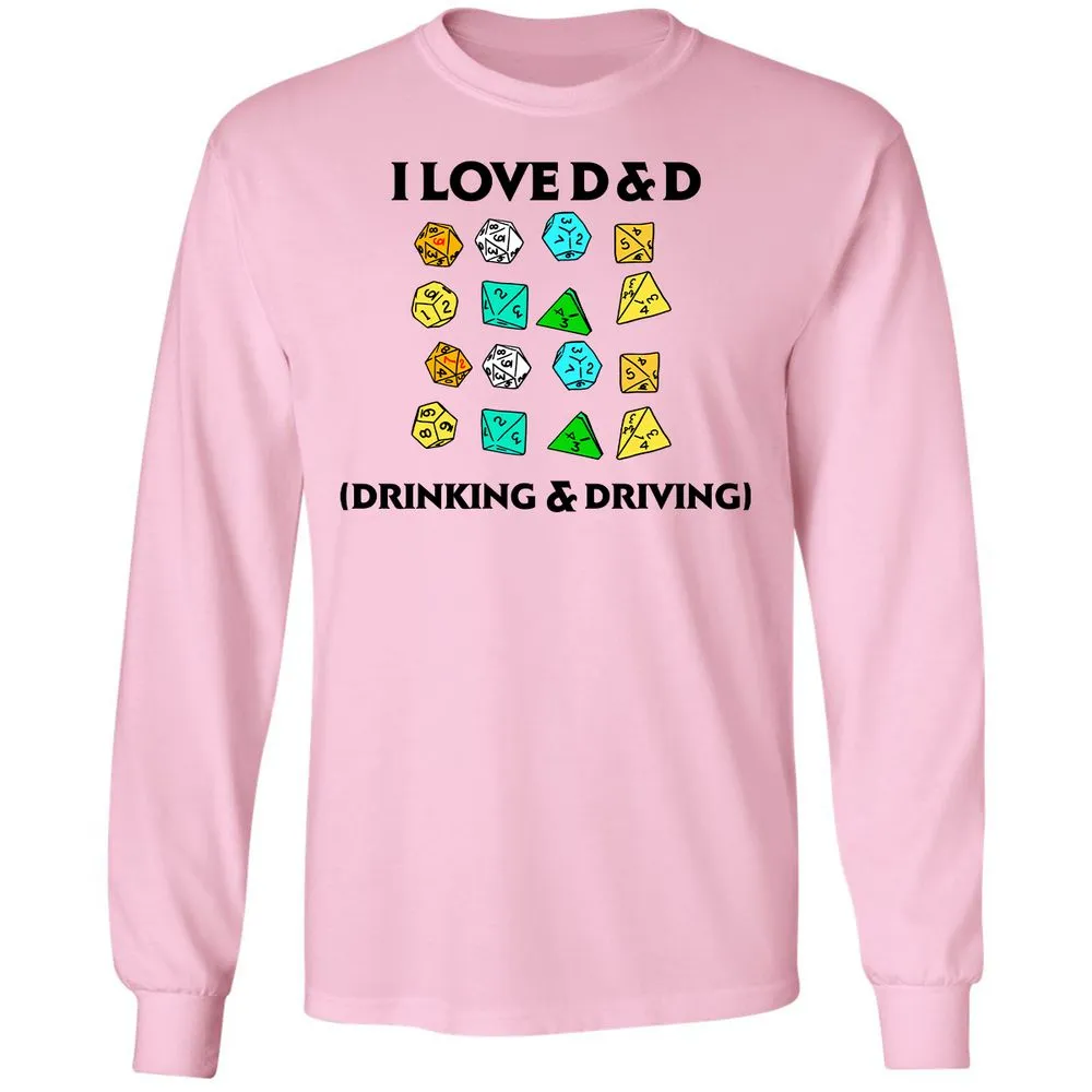 Drinking & Driving Long Sleeve T-Shirt - Light Pink - 3