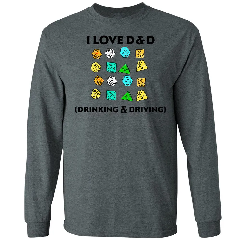 Drinking & Driving Long Sleeve T-Shirt - Dark Heather - 15