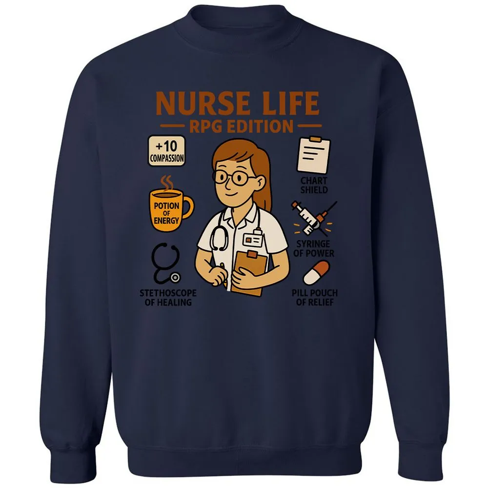 Nurse Life RPG Edition Classic Unisex Sweatshirt - Navy - 8