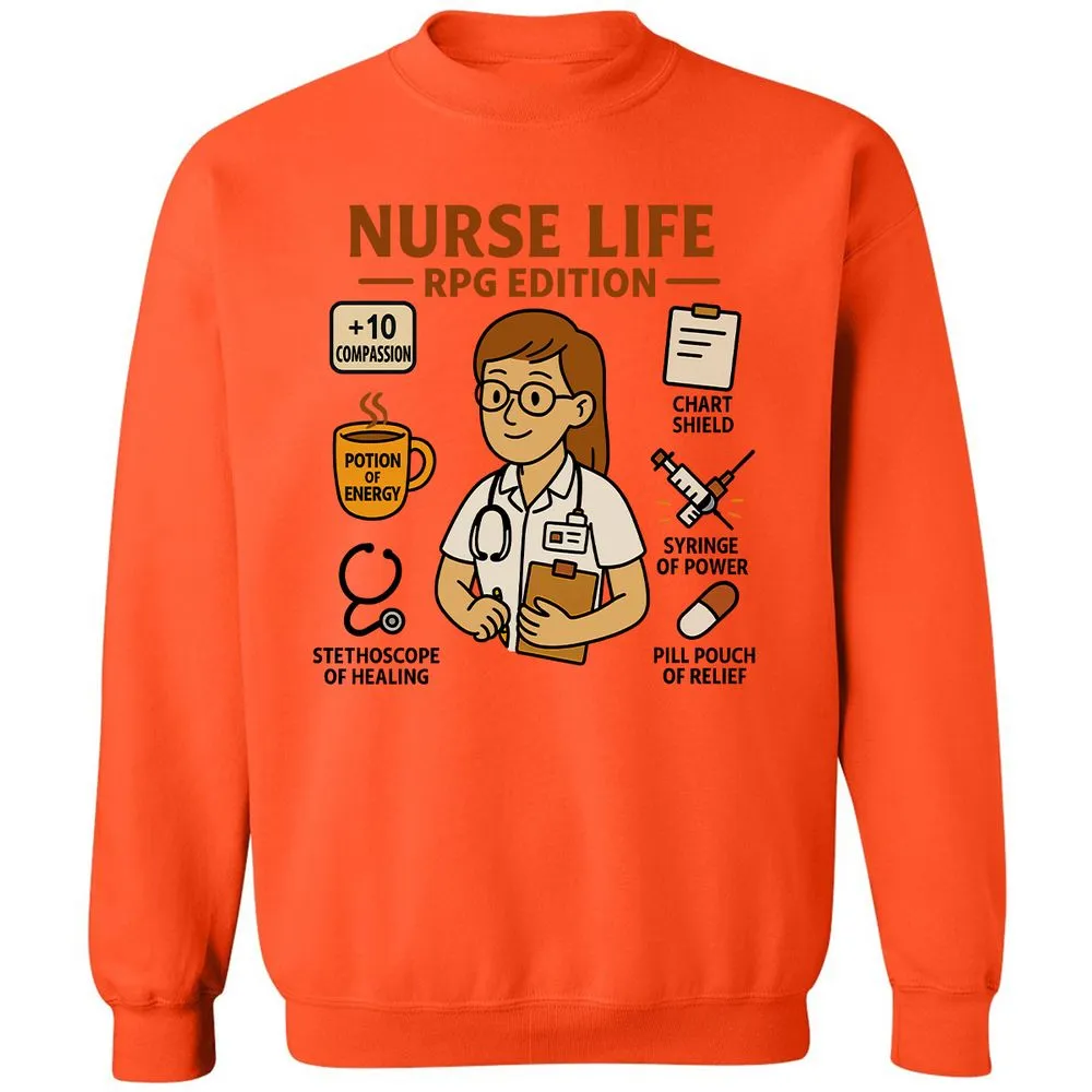 Nurse Life RPG Edition Classic Unisex Sweatshirt - Orange - 10