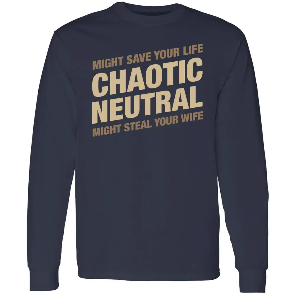 Might Save Your Life Might Steal Your Wife Long Sleeve T-Shirt - Navy - 2