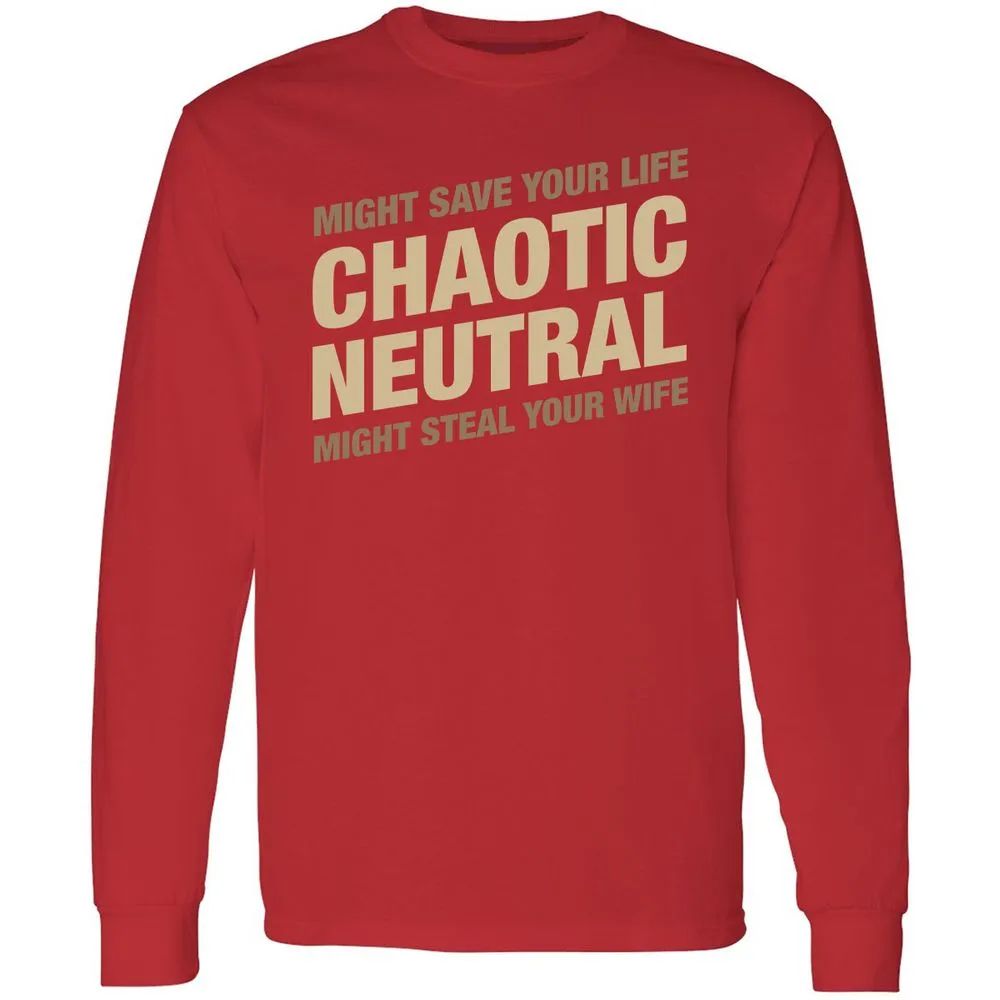 Might Save Your Life Might Steal Your Wife Long Sleeve T-Shirt - Red - 14