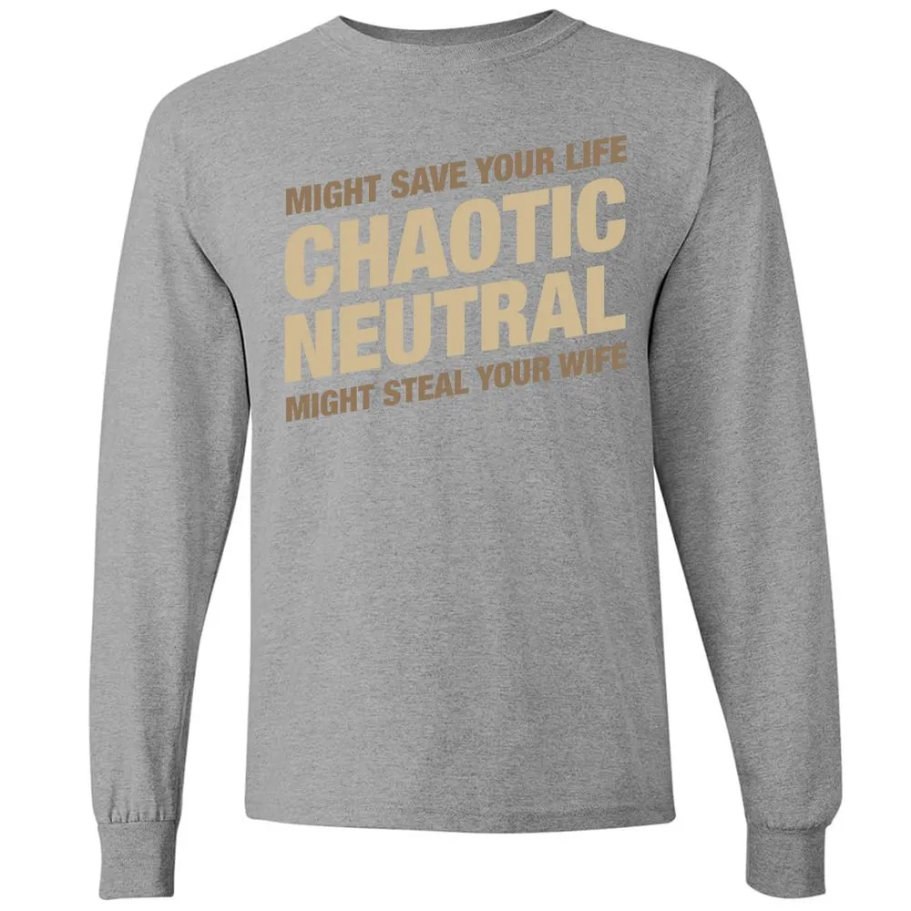 Might Save Your Life Might Steal Your Wife Long Sleeve T-Shirt - Graphite Heather - 6