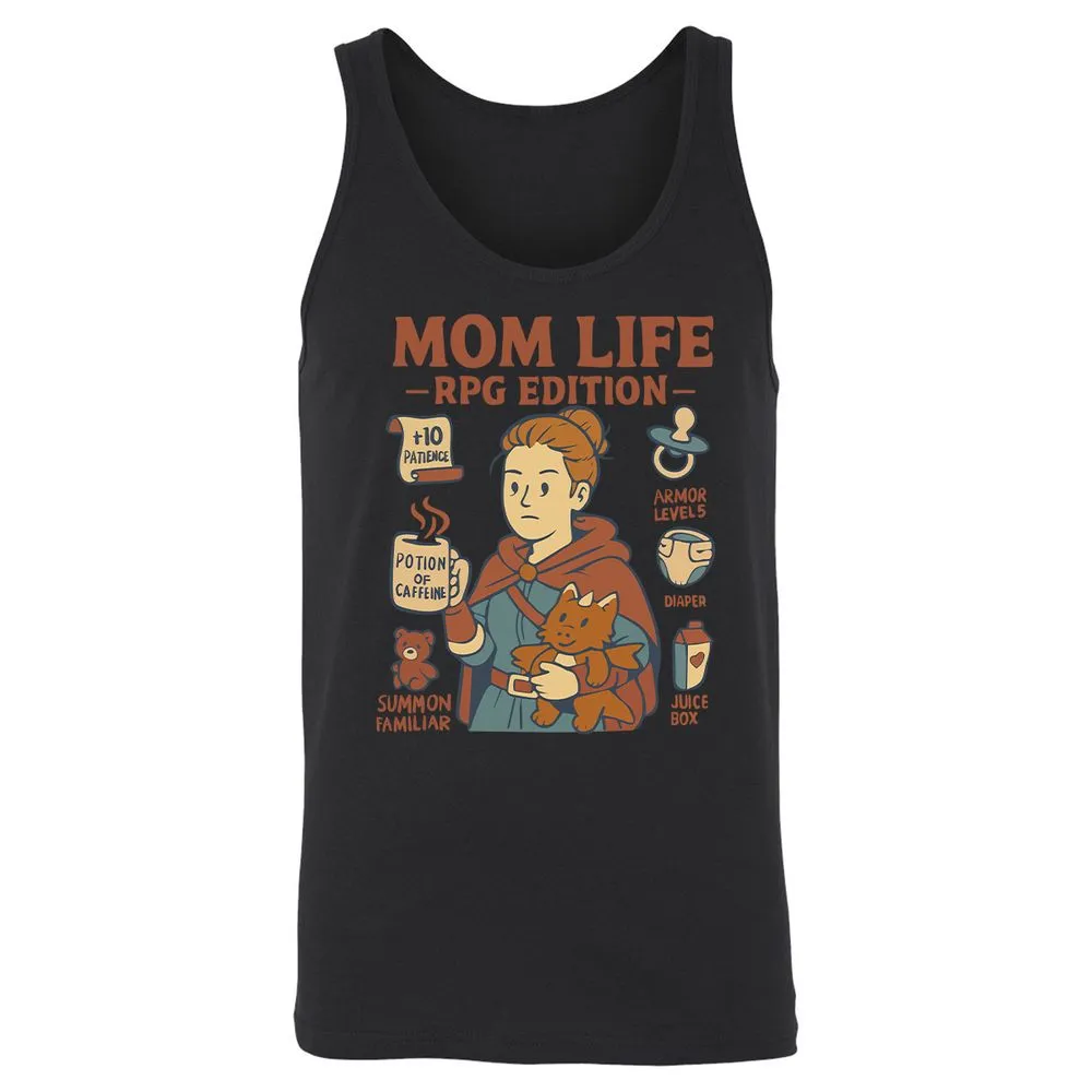 Mom Life RPG Edition Unisex Jersey Tank - Black - 14