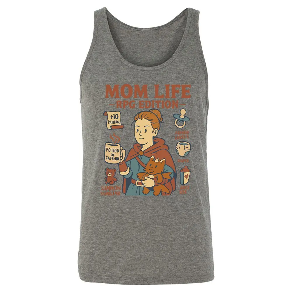 Mom Life RPG Edition Unisex Jersey Tank - Grey Triblend - 2