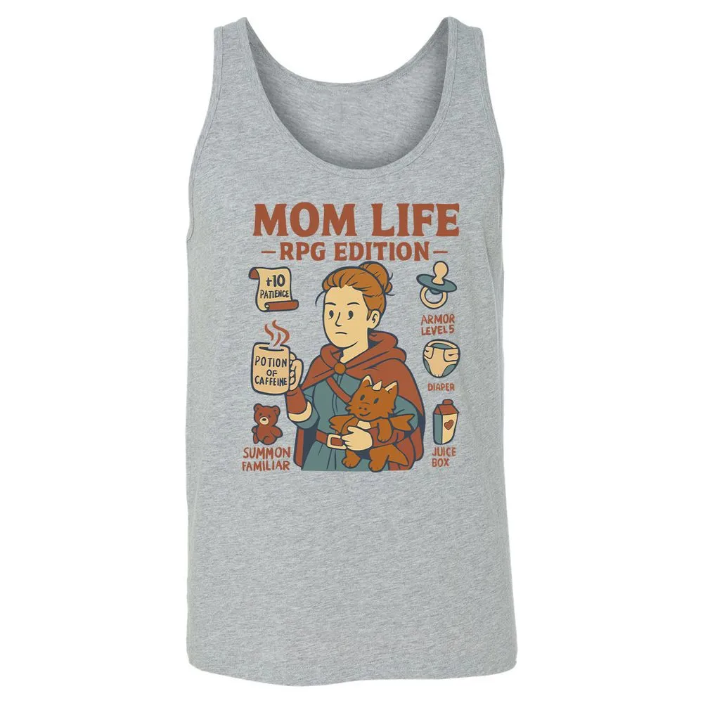 Mom Life RPG Edition Unisex Jersey Tank - Athletic Heather - 4