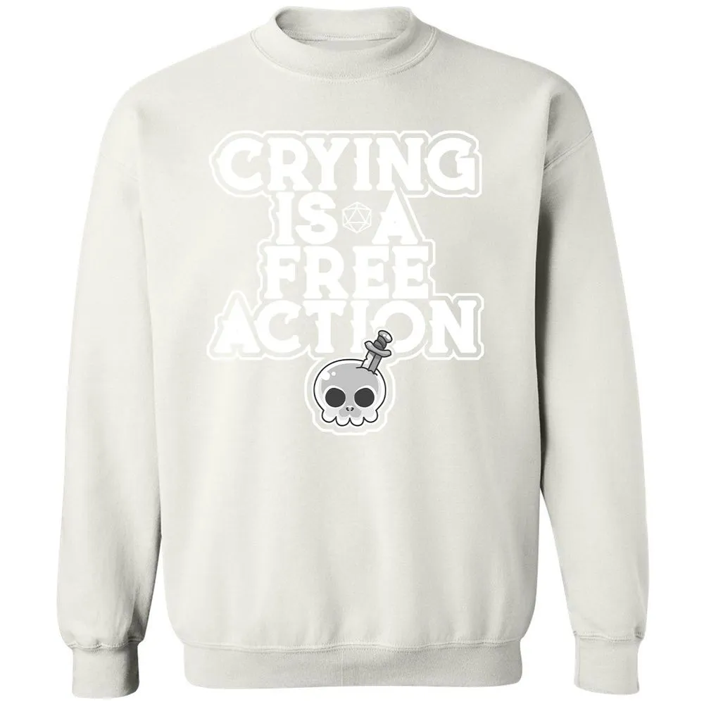 Crying Is A Free Action Classic Unisex Sweatshirt - White - 12