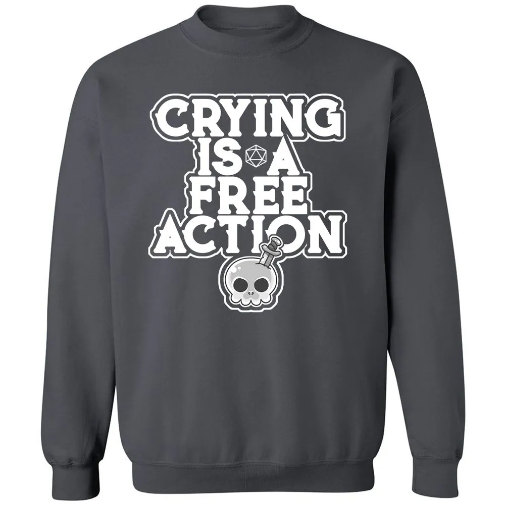 Crying Is A Free Action Classic Unisex Sweatshirt - Charcoal - 7