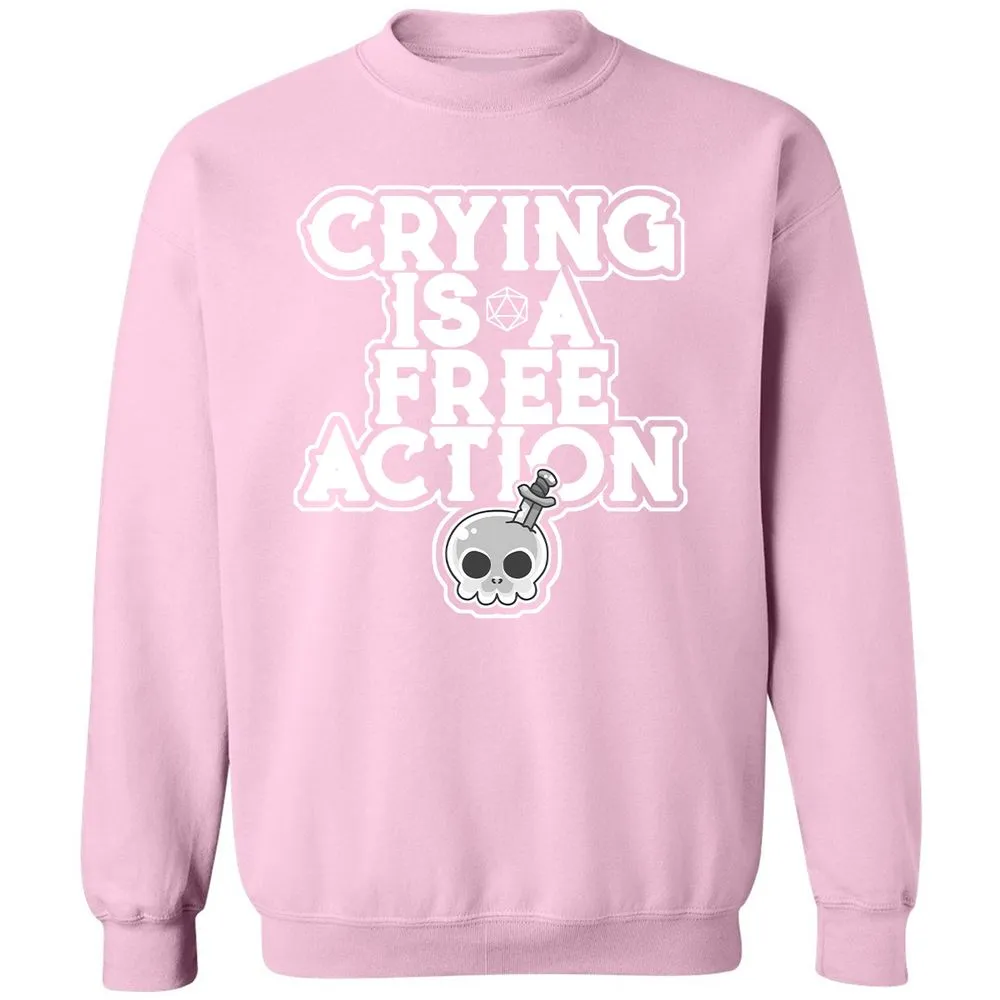 Crying Is A Free Action Classic Unisex Sweatshirt - Light Pink - 3