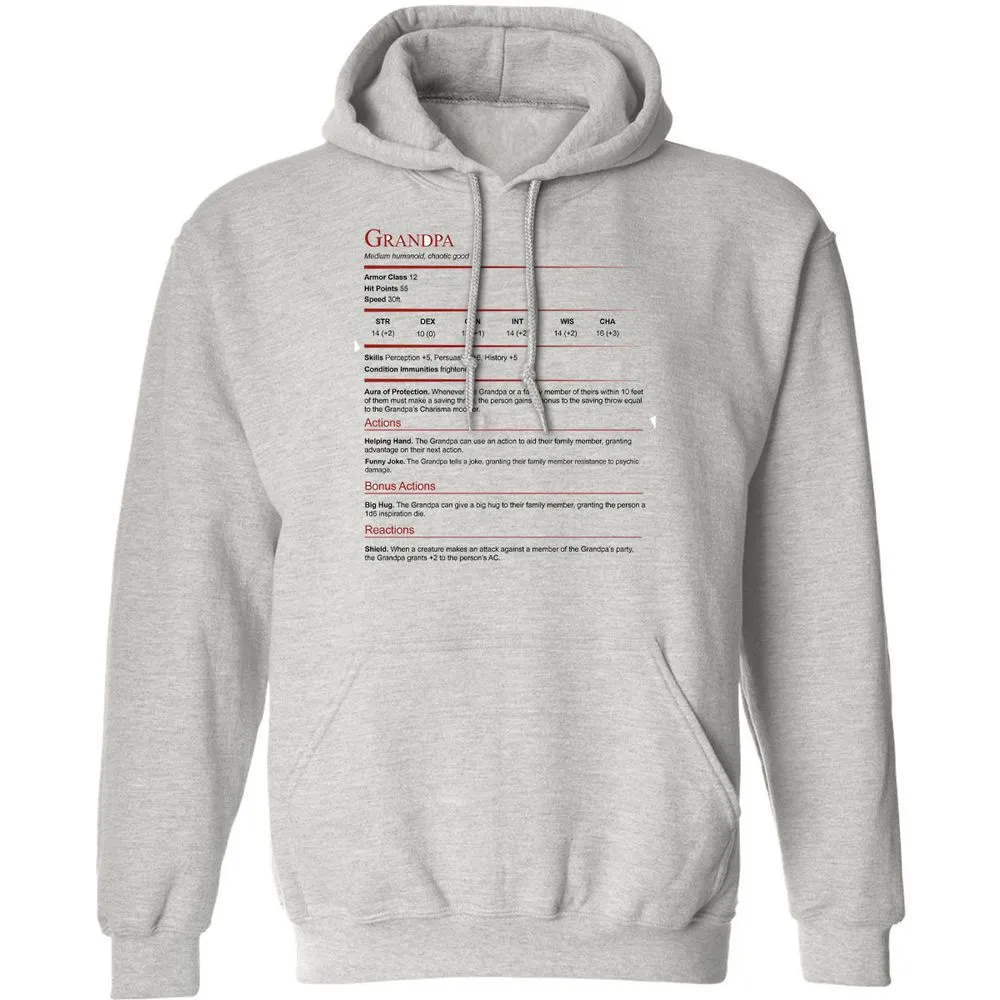 Grandpa Stat Block Classic Unisex Hoodie - Ash - 2
