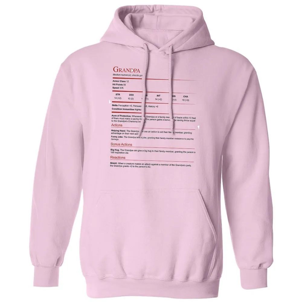 Grandpa Stat Block Classic Unisex Hoodie - Light Pink - 3