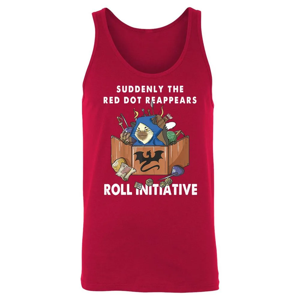 Suddenly The Red Dot Reappears Roll Initiative Unisex Jersey Tank - Red - 11