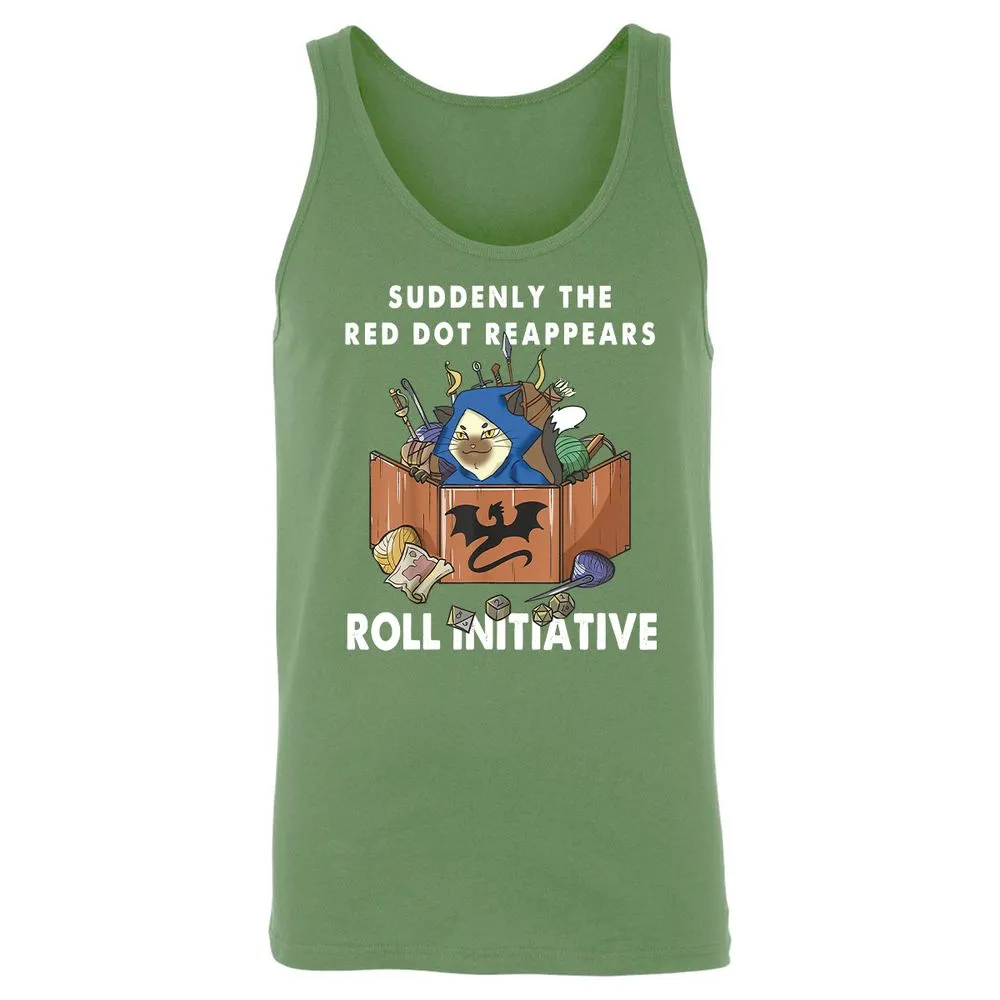Suddenly The Red Dot Reappears Roll Initiative Unisex Jersey Tank - Leaf - 10